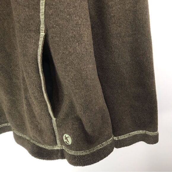 Guide Series Olive Brown 1/2 Snap Hooded Knit Fleece Pullover - Picture 9 of 16